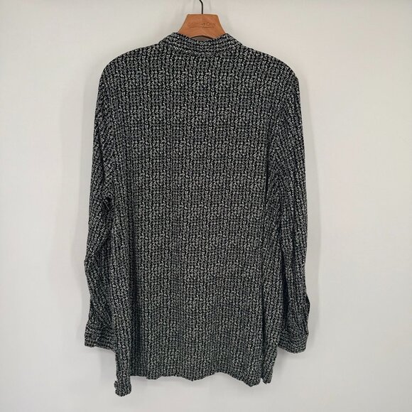 J. Jill Womens Black White pattern Button-Down Shirt to tunic size XL Rayon - Picture 7 of 10